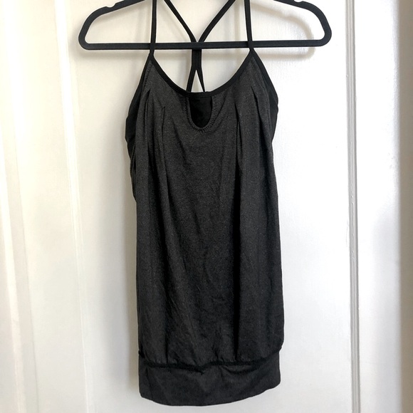 LULULEMON | charcoal tank with built in bra - Picture 3 of 4